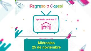 SEP Aprende en Casa II del 25 de noviembre: materias, horarios de clases y canales para preescolar, primaria, secundaria y bachillerato