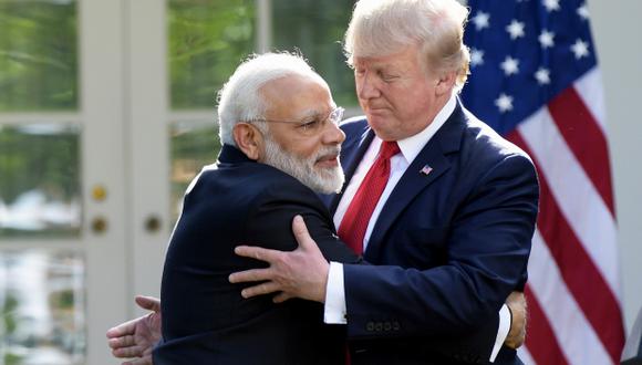 Donald Trump y Narendra Modi, que llegaron al poder describiéndose a sí mismos como outsiders, parecieron conectar inmediatamente. (Foto: AP)