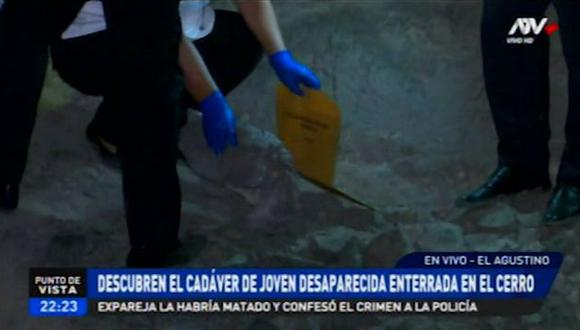 Hasta el lugar llegaron los peritos de Criminalística de la Policía y representantes del Ministerio público para desenterrar el cadáver y trasladarlo a la Morgue Central de Lima. (ATV+)