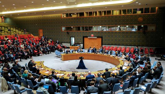 Una reunión del Consejo de Seguridad de las Naciones Unidas sobre la UNRWA en la sede de la ONU, en Nueva York, el 17 de abril de 2024. (Foto de Charly TRIBALLEAU / AFP)