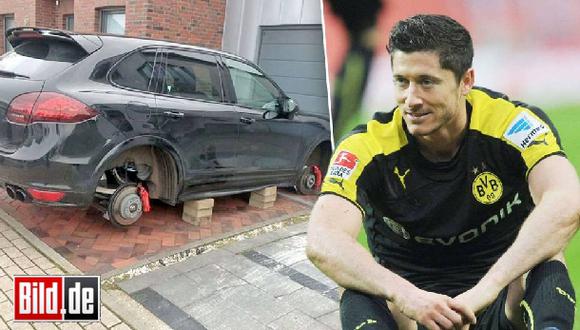 Hinchas del Dortmund dejaron sin llantas auto de Lewandowski