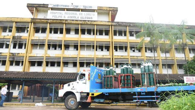 Hospital Regional de Loreto recibió los balones de oxígeno este domingo. (FOTO: MINSA)