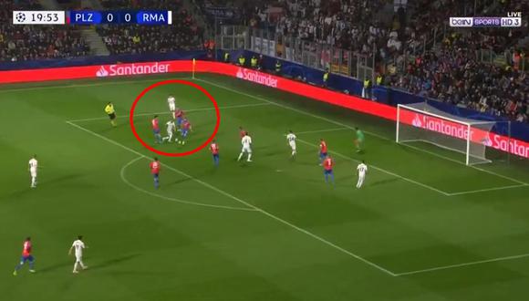 Real Madrid vs. Viktoria Plzen: Benzema marcó este golazo para el 1-0 en Champions League. (Foto: captura)