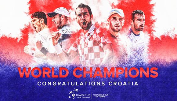 Croacia se proclamó campeón de la Copa Davis. El tenista Martin Cilic fue el héroe de los balcánicos luego de imponerse por 7-6, 6-3 y 6-3 ante Lucas Pouille. (Foto: Difusión)