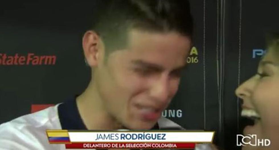 James Rodríguez y la entrevista de esta reportera colombiana que generó polémica. (Foto: Captura)