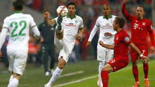 Bremen de Pizarro fuera de Copa Alemana: cayó 2-0 ante Bayern