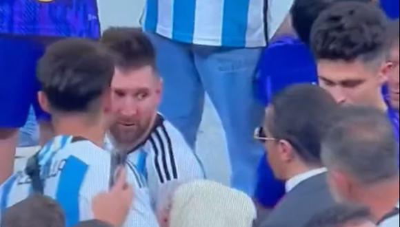 Messi escapa de Salt Bae en pleno festejo por el Mundial 2022 | Foto: captura