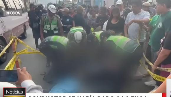 Un mototaxista atropelló y causó la muerte de una menor en la Carretera Central, a la altura de Chosica. (Foto: TV Perú)