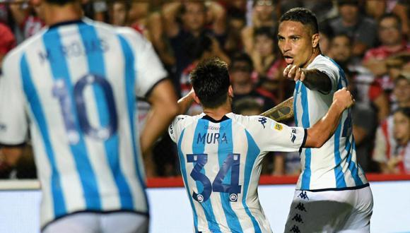 Paolo Guerrero anotó su segundo gol con camiseta de Racing. Foto: Agencias.