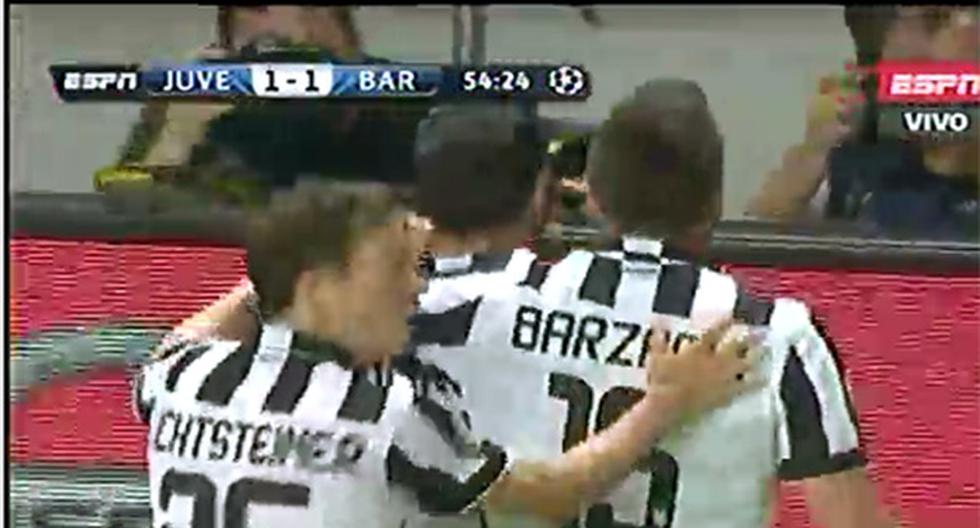 Juventus marcó el empate en el segundo tiempo (Foto: Captura)