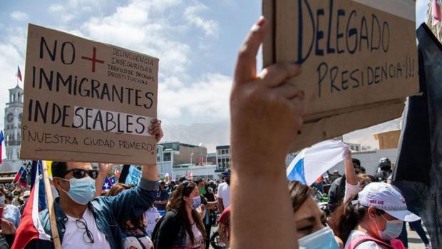 The arrival of migrants has caused annoyance among some Chileans, especially the inhabitants of the cities in the north of the country.  (Photo: Getty Images)