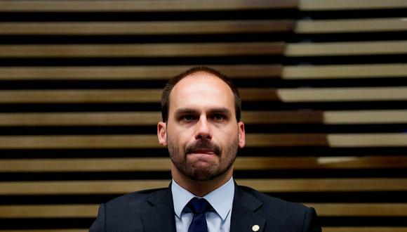 Eduardo Bolsonaro, hijo del presidente brasileño, Jair Bolsonaro, en una fotografía de archivo. (Foto: EFE/ Fernando Bizerra).