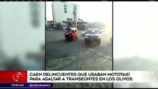 Los Olivos: detienen a delincuentes que usaban mototaxi para asaltar a transeúntes