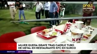 Surco: mujer quedó gravemente herida tras caerle un poste dentro de un local de KFC