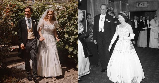 Beatriz de York ha contraído matrimonio en secreto este fin de semana. Para la ocasión, ha curado un vestido de novia de diseño vintage, que le pertenecía nada más y nada menos que a su abuela, la reina Isabel II. (Fotos: IG/ @enews)