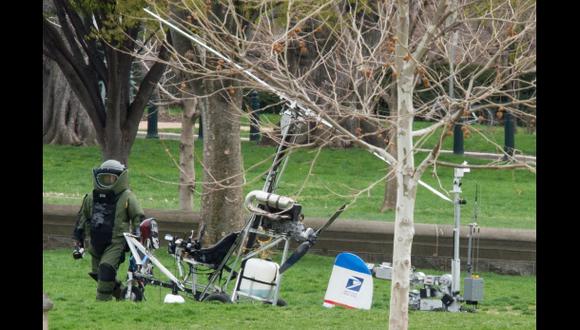 EE.UU.: Mini helicóptero aterriza en jardines del Capitolio