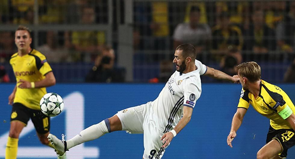 Karim Benzema comienza a encontrarse con su mejor nivel en el Real Madrid. Sin embargo, protagonizó una jugada ante Borussia Dortmund que generó risas. (Foto: Getty Images)