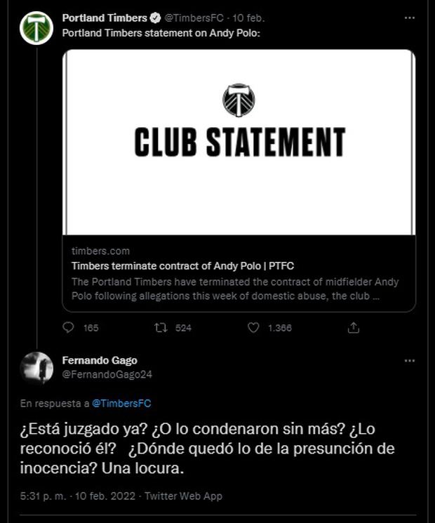 Response of a Peruvian user after the dismissal of Andy Polo.  (Photo: Screenshot)