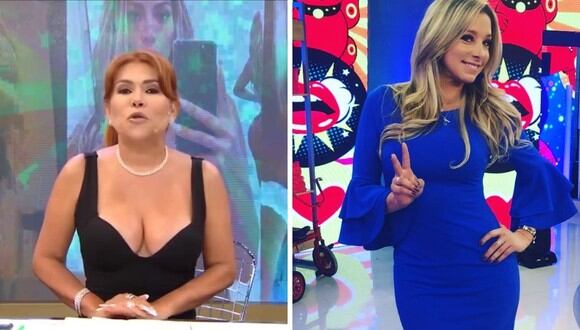 Magaly Medina defendió a sus periodistas de espectáculos del supuesto "reglaje" que señaló Sofía Franco. (Foto: Captura ATV / Instagram @sofiafrancoayllon).