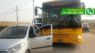 Metropolitano: bus chocó un auto y chofer no reconoció falta
