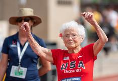 Julia Hawkins, la mujer que hace historia tras participar en la prueba de 100m planos con 105 años 