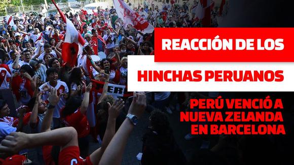 Perú vs. Nueva Zelanda: así fue la reacción de los hinchas peruanos tras la victoria en Barcelona