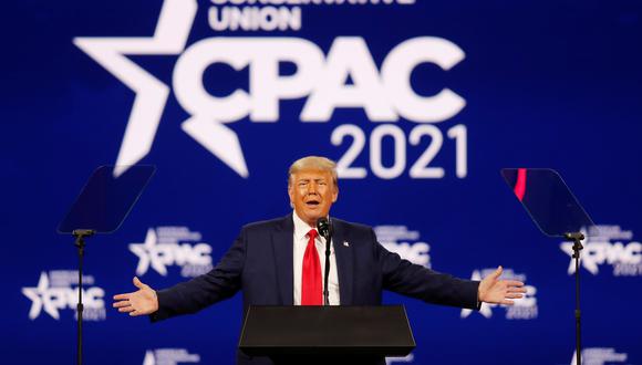 El expresidente de Estados Unidos, Donald Trump, en el cierre de la CPAC, el 28 de febrero. REUTERS