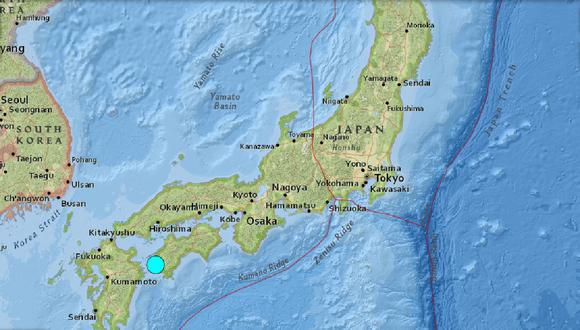Un terremoto de magnitud 6,6 sacude el oeste de Japón, el 17 de abril de 2024. (Captura de USGS)