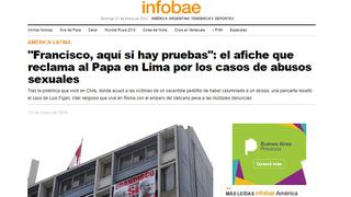 Así informa la prensa mundial sobre el último día del Papa en el Perú