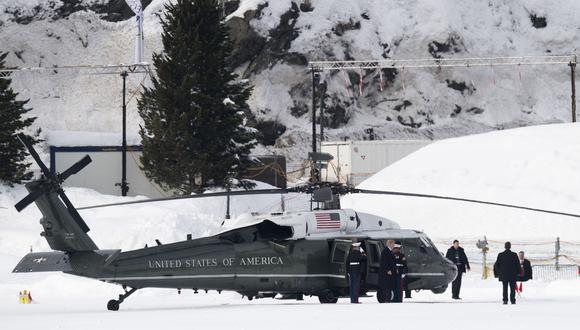 Donald Trump llega a Davos para vender EE.UU. a la élite mundial. (AP).