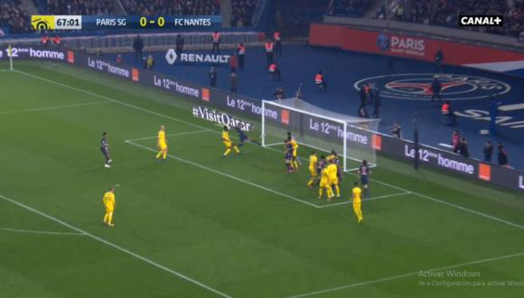 Julian Draxler anotó el 1-0 en el PSG vs. Nantes en el marco de una nueva fecha de la Liga 1 de Francia. Sin embargo, el tanto fue anulado con ayuda del VAR (Foto: captura de pantalla)