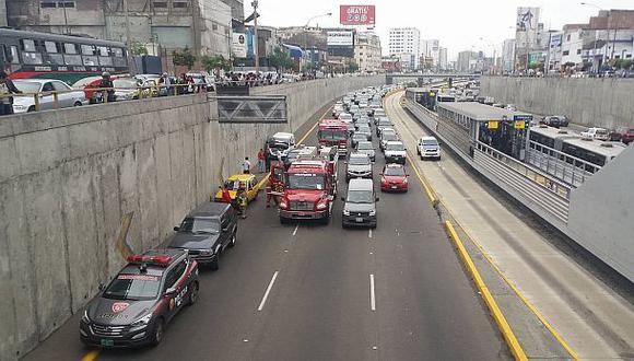 Cuádruple choque generó congestión vehicular en la Vía Expresa