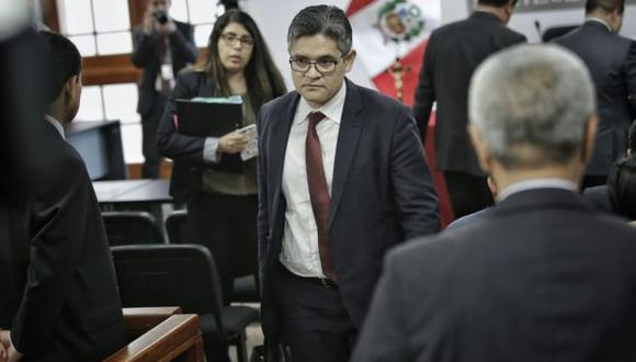 El fiscal José Domingo Pérez sustentó el pedido de prisión preventiva contra Luis Mejía Lecca. (Foto: Anthony Niño de Guzmán / El Comercio)