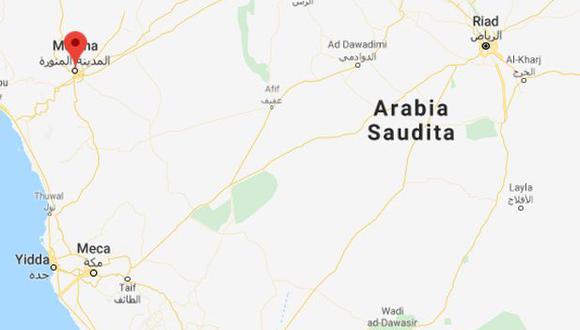 Un choque entre un ómnibus y una excavadora dejó un saldo de 35 peregrinos extranjeros muertos y cuatro heridos de gravedad en la noche del miércoles en Medina, Arabia Saudita. (Google Maps)
