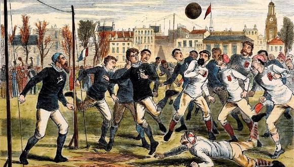 Inglaterra y Escocia disputan el primer partido internacional de fútbol de la historia en el estadio del West of Scotland Cricket Club, en Glasgow, Escocia, el 30 de noviembre de 1872.