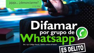 Poder Judicial: difamar por WhatsApp se castiga hasta con tres años de cárcel