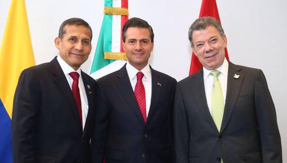Ollanta Humala se reunió con presidentes de México y Colombia