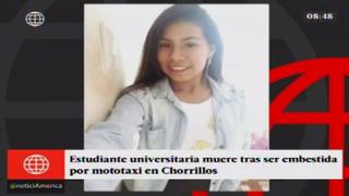 Chorrillos: joven estudiante murió atropellada por mototaxi
