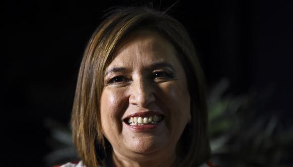 La senadora mexicana y candidata presidencial por la coalición opositora Frente Amplio por México, Xóchitl Gálvez, en Ciudad de México el 4 de septiembre de 2023. (Foto de Claudio CRUZ / AFP)