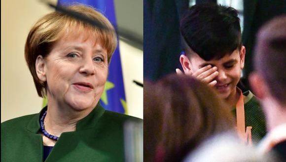 Merkel provocó lágrimas de felicidad a niño refugiado [VIDEO]