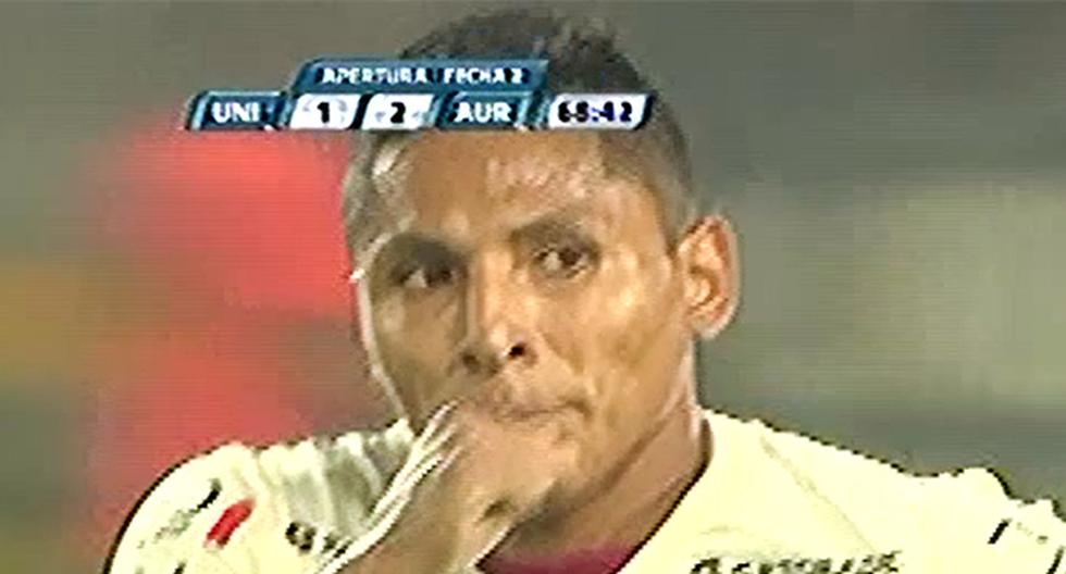 A los 68 minutos, Raúl Ruidíaz puso el ansiado descuento para Universitario cuando tenía más problemas ante Juan Aurich en el Estadio Nacional (Foto: YouTube)