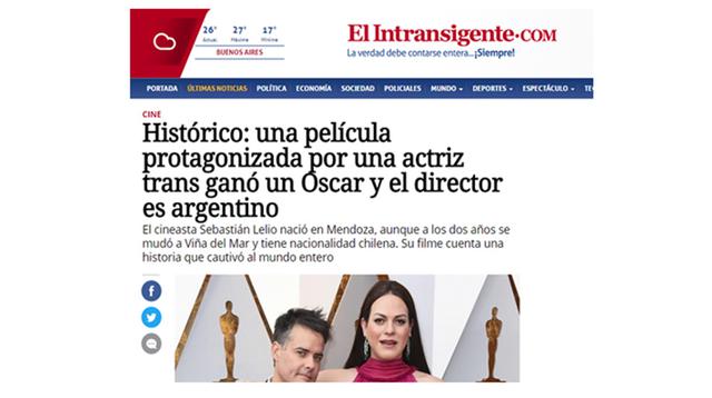Argentinos y chilenos se atribuyen origen de  ganador del Oscar, Sebastián Lelio