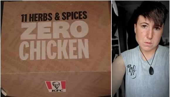 KFC le vendió a Nic Kent su hamburguesa "cero" pollo. (Fotos: Nic Kent)