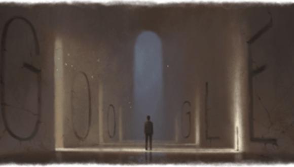 El doodle de Ernesto Sábato fue creado por Doodler Kevin Laughlin quien confesó que se vivió cautivado por la novela "El Túnel". (Captura de pantalla)