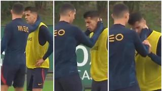 Cristiano Ronaldo bromeó con Cancelo, pero el lateral se molestó: hay tensión en Portugal | VIDEO