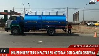 Carabayllo: una mototaxista falleció tras chocar con un camión cisterna de agua