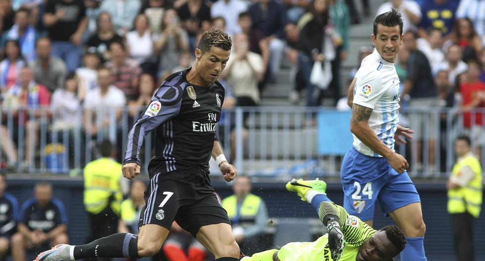 El portugués Cristiano Ronaldo \'rompió\' el empate del Real Madrid vs Málaga en La Rosaleda. (Foto: EFE)