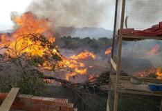 Carabayllo: fuerte incendio consume depósito de aserrín