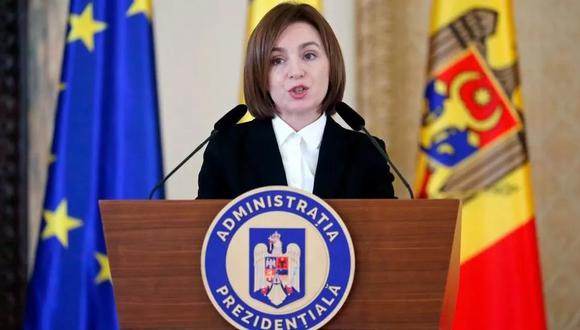 La presidenta de Moldavia, Maia Sandu, acusó a Rusia de querer instalar un gobierno prorruso en su país. (ROBERT GHEMENT/EPA-EFE).