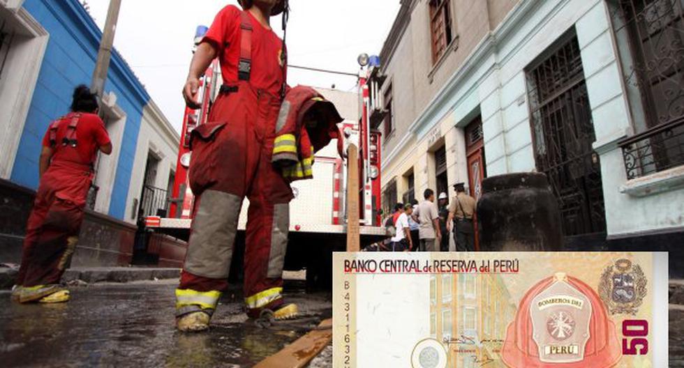 Billete en honor a bomberos se vuelve viral. (Foto: Andina/Facebook)